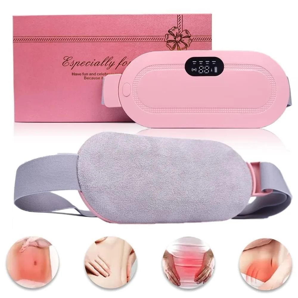 Electric Period Cramp Massager & Menstrual Pain Relief Heating Belt for Waist and Stomach