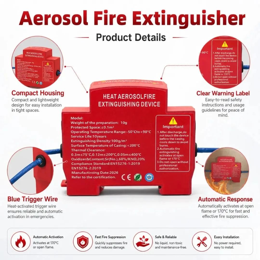 Automatic Hot Fire Extinguishing Device For Electrical Panel Suppression