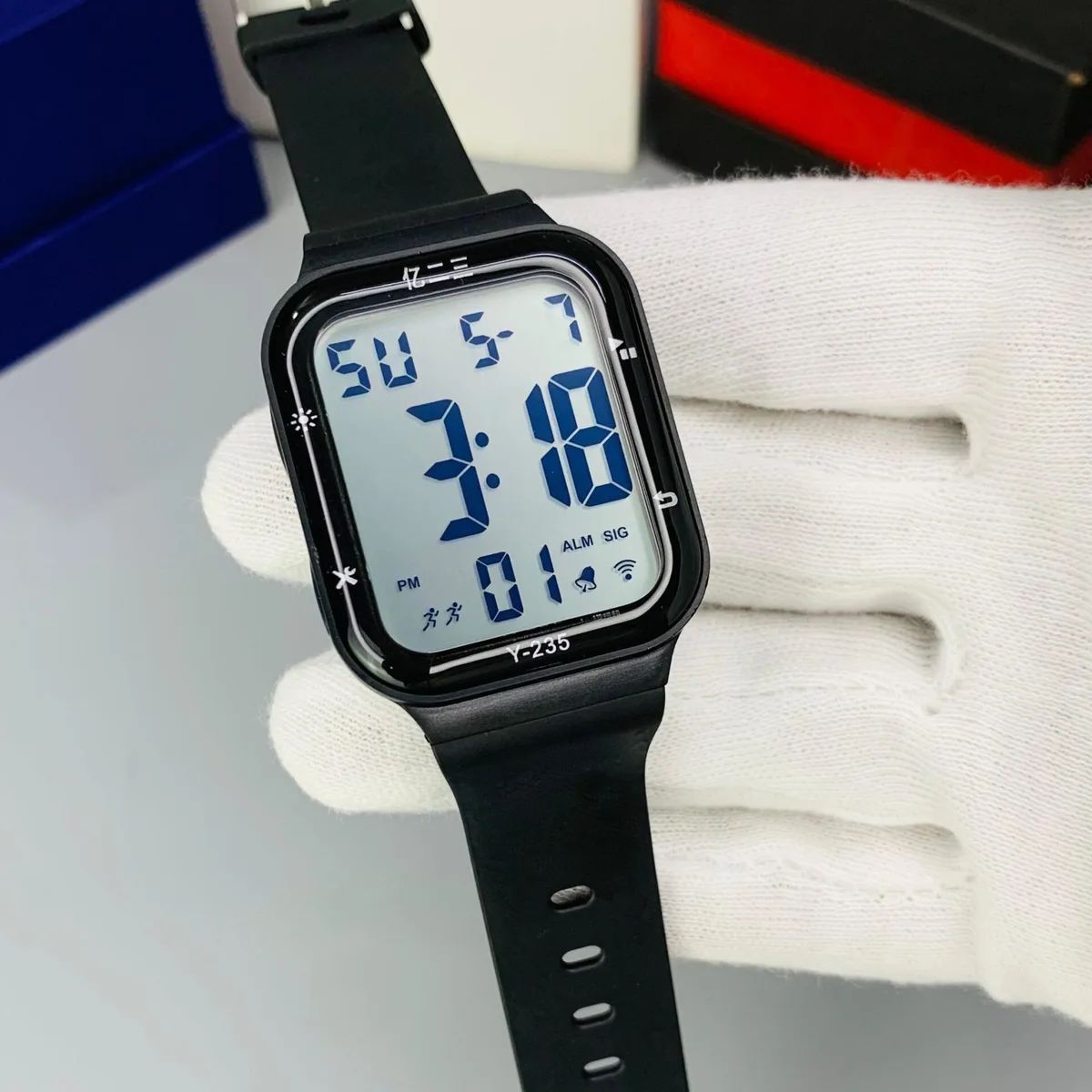Apex Minimalist Digital Sports Watch with LED Display and Stopwatch