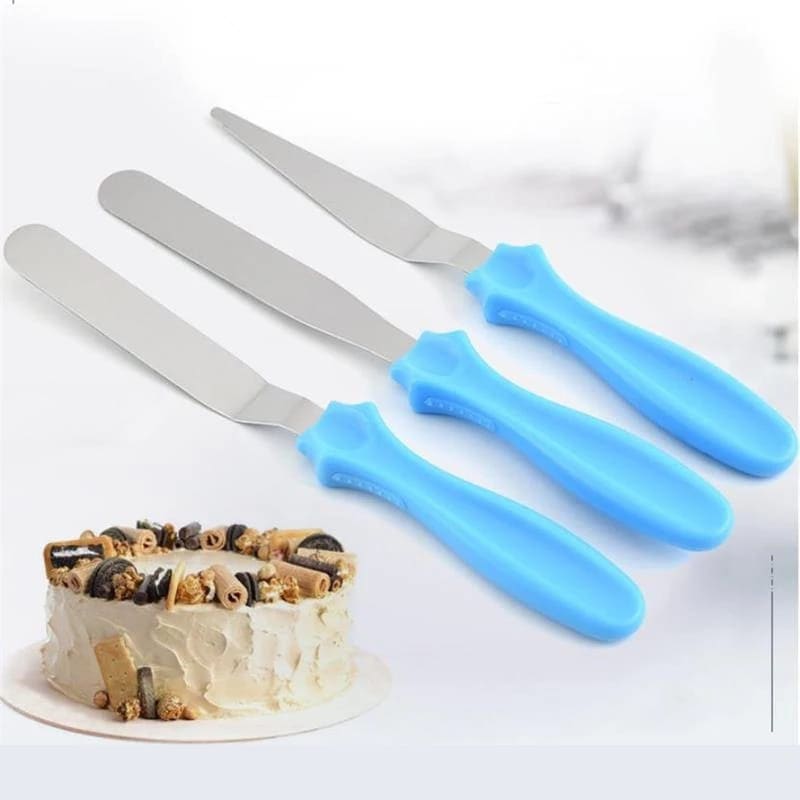 3Pcs Stainless Steel Cake Spatula Set | Icing Frosting & Cream Spatulas