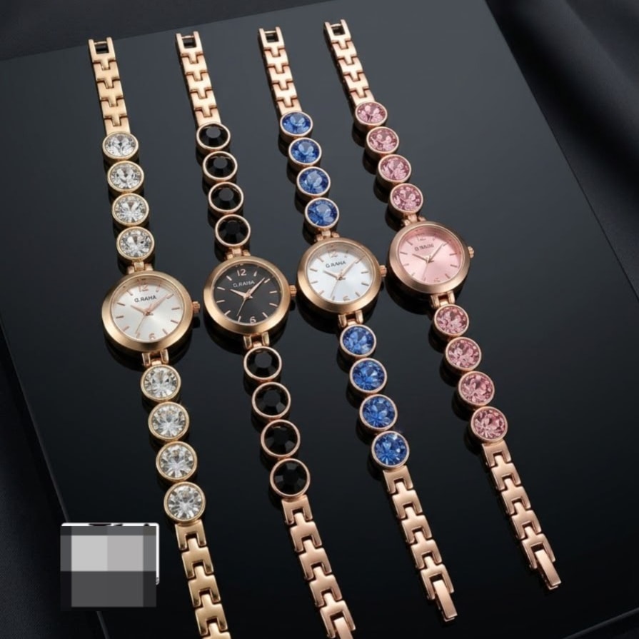 RAHA Luxury Crystal Bracelet Watch | Sparkling Rhinestone Women's Watch