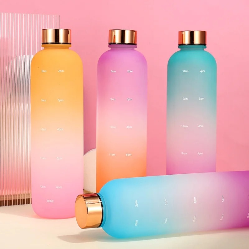 Motivational Time Marker 1L Water Bottle | Gradient Fitness Drinkware