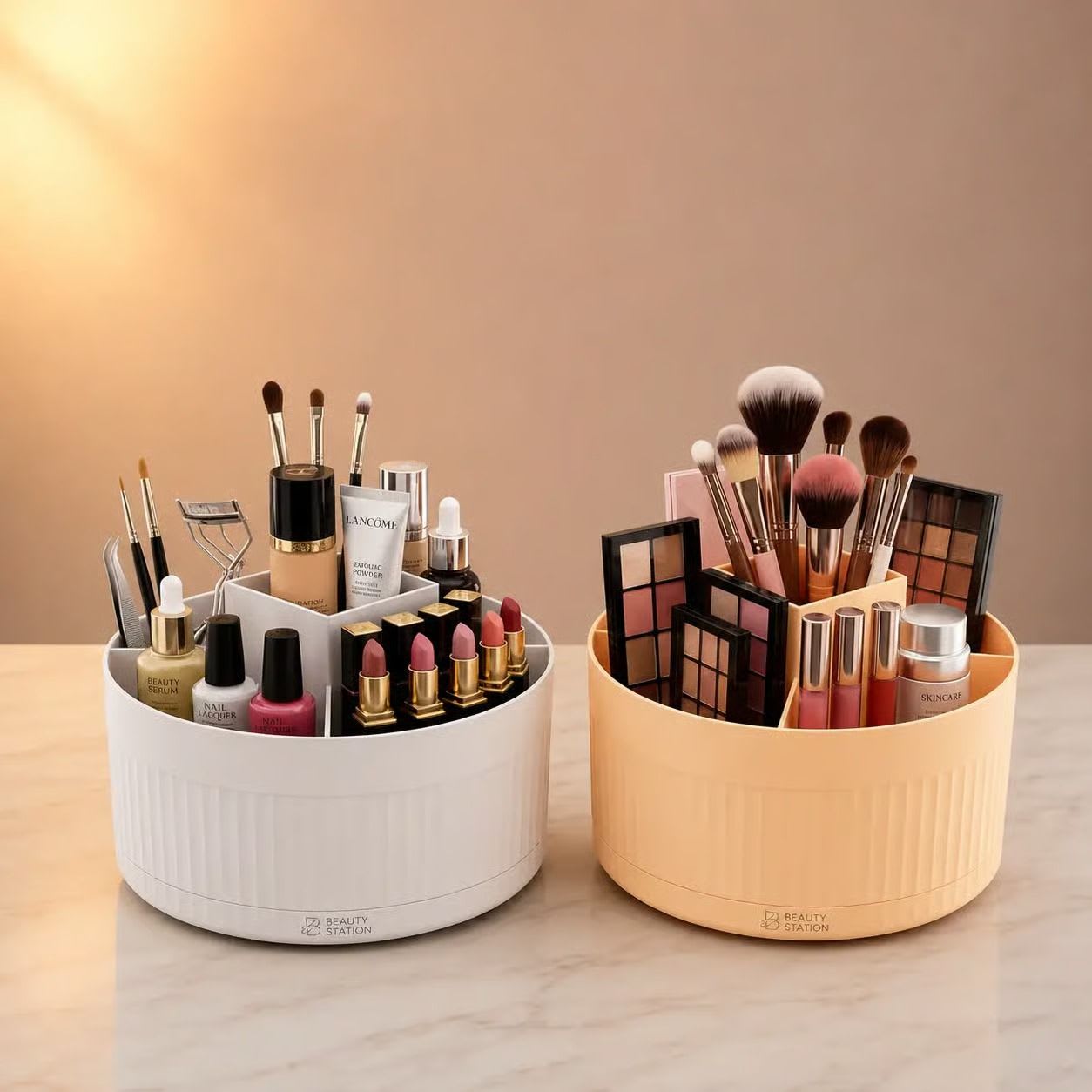 360-Degree Rotating Makeup Organizer & Cosmetics Storage Stand