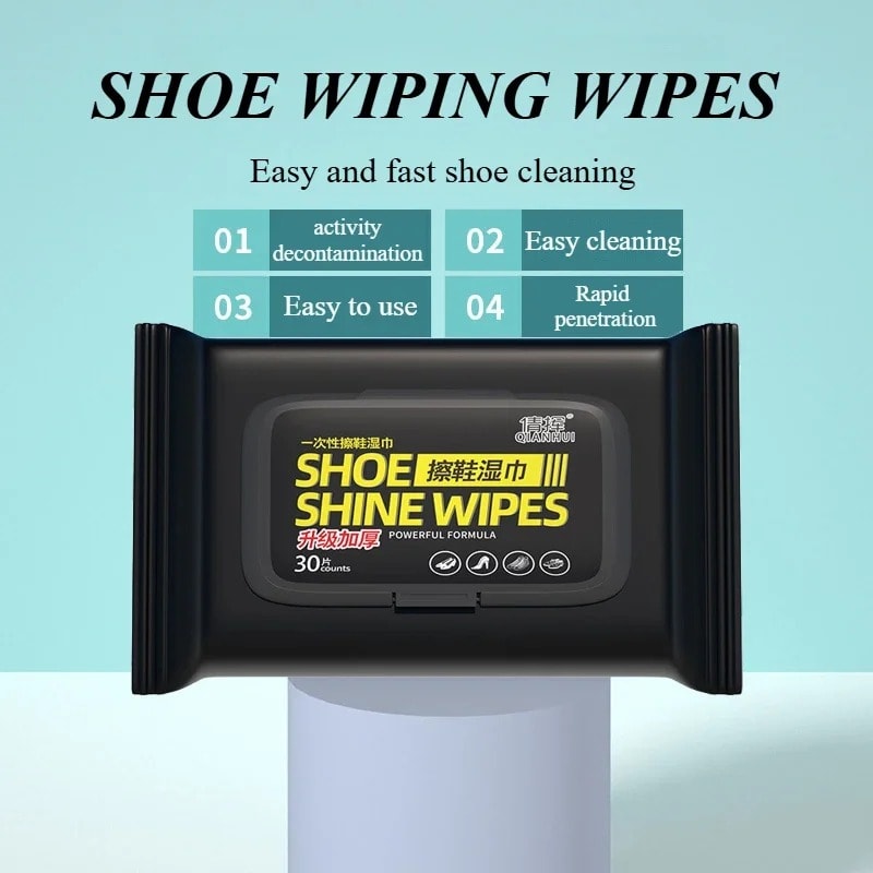 Pack of 80 Disposable Pre-Moistened Shoe Cleaning Wipes for Fast Stain Removal