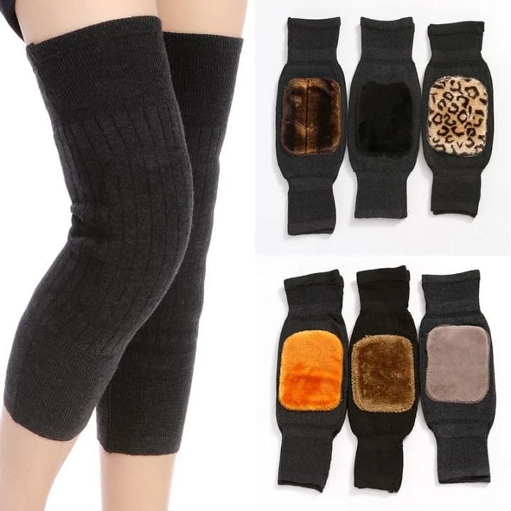 Unisex Winter Warm Knee Warmer Elastic Thermal Knee Support Brace - 1 Pair