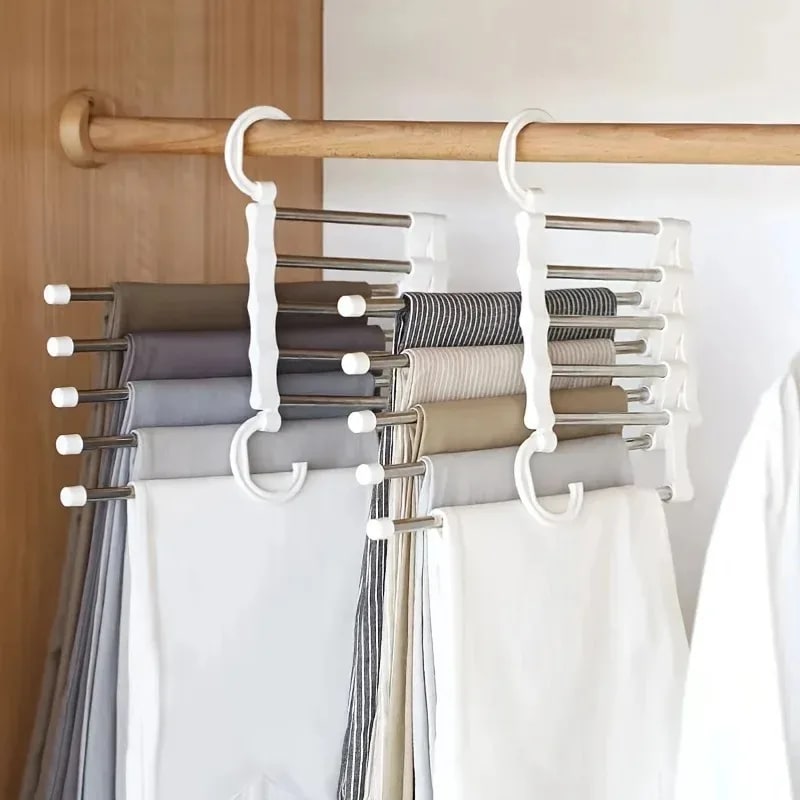 5-Tier Space-Saving Pants Hanger - Closet Organizer