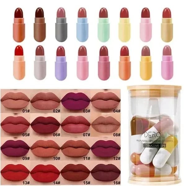 New 18 Pcs Mini Lipsticks Set - Velvet Matte Long Lasting Lip Makeup