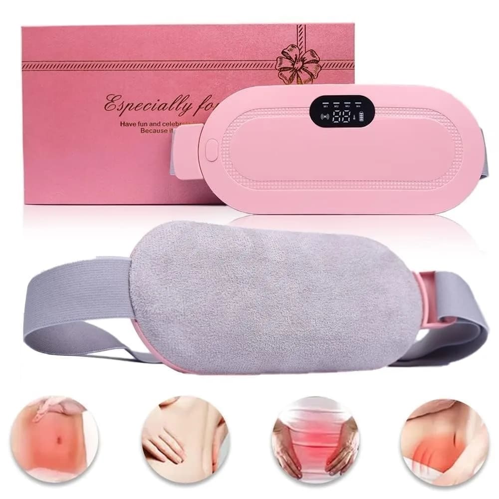 Electric Period Cramp Massager & Menstrual Pain Relief Heating Belt for Waist and Stomach