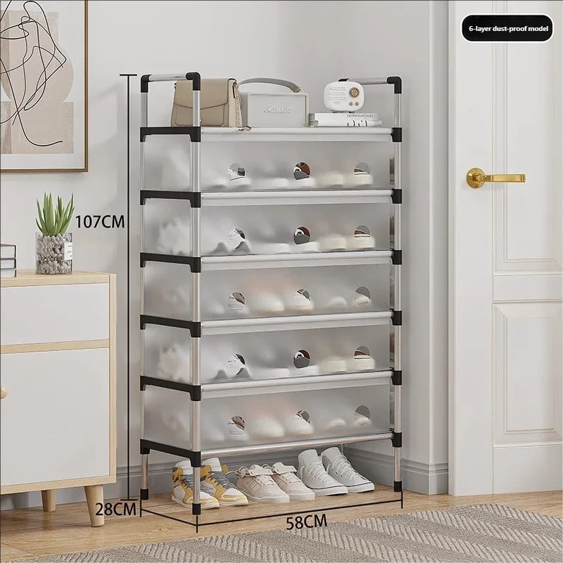 Multi-Layer Dustproof Shoe Rack Organizer with Protective Cover