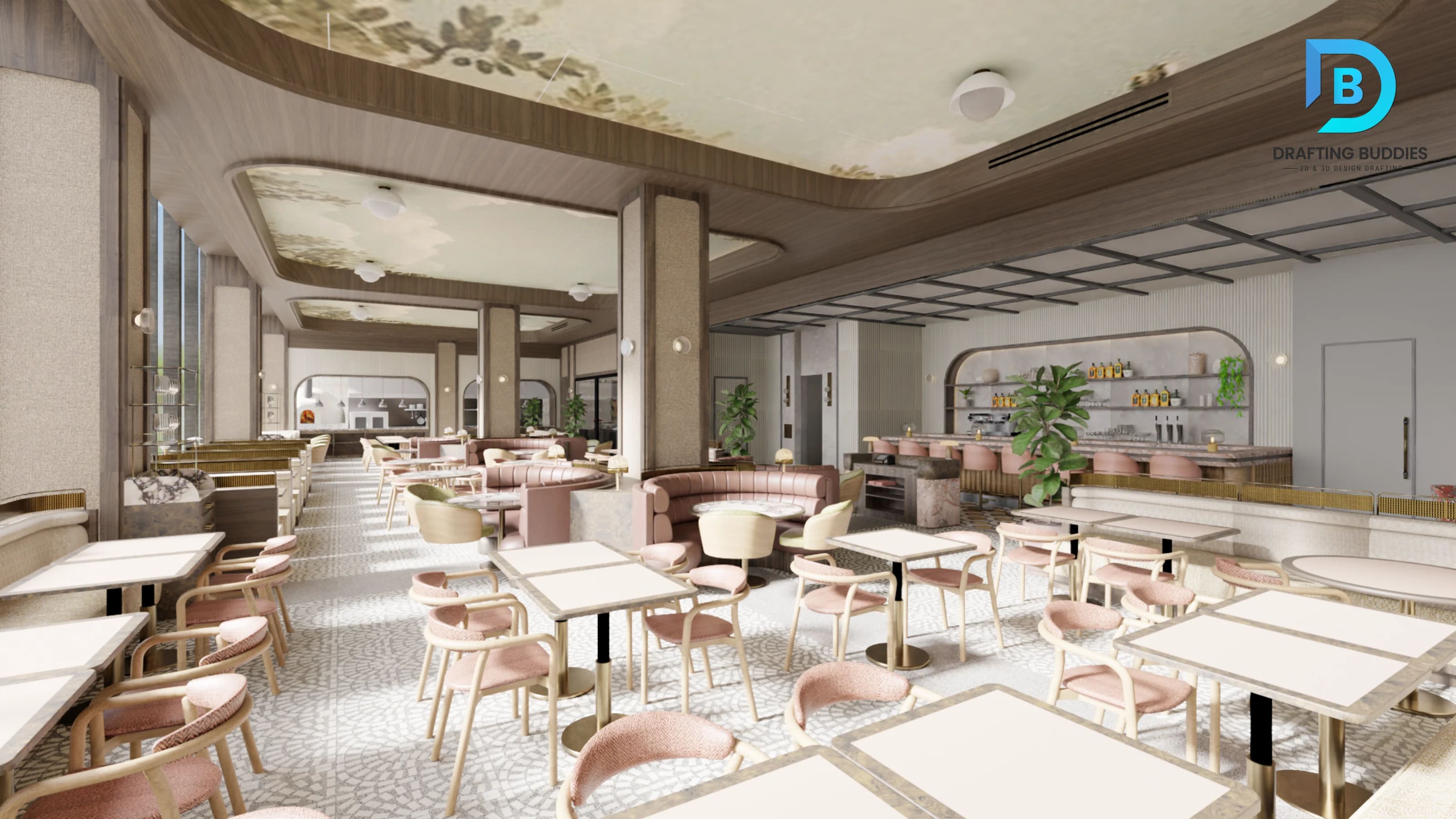 Restaurant architectural rendering and visualization services