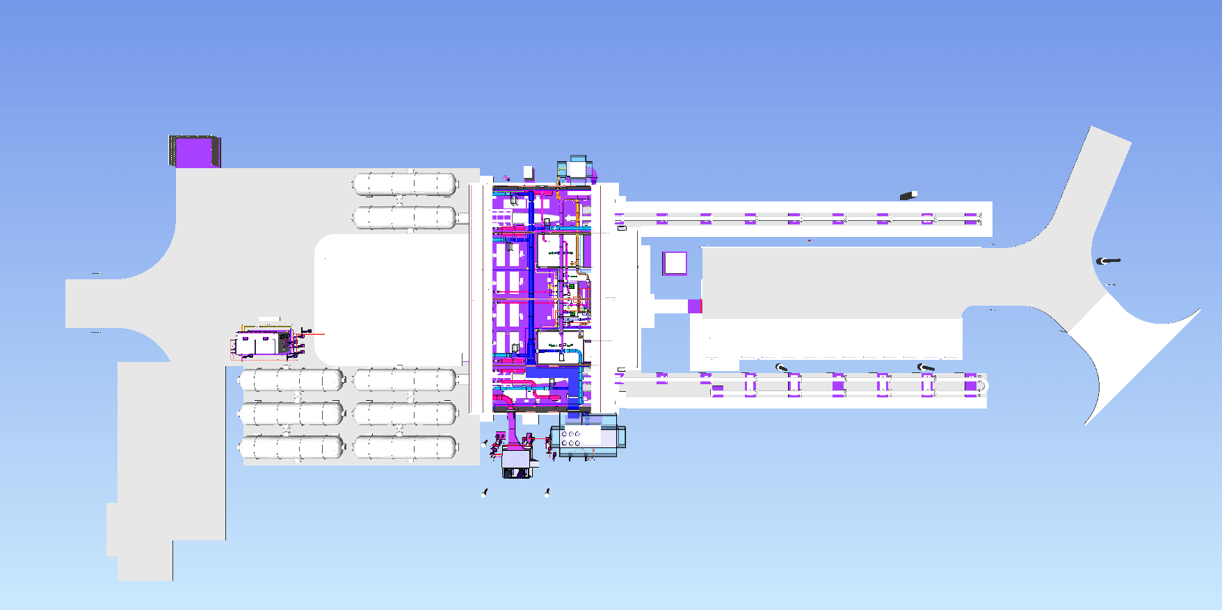 Mechanical, electrical, and plumbing BIM model routed in Revit for an Ohio project