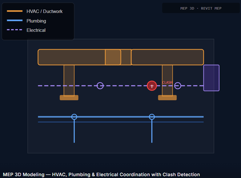 Scan-to-BIM point cloud converted to accurate Revit as-built 3D model