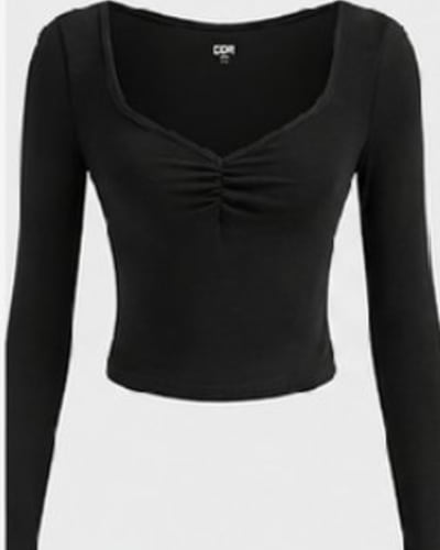 Ruched Sweetheart Long sleeve Top