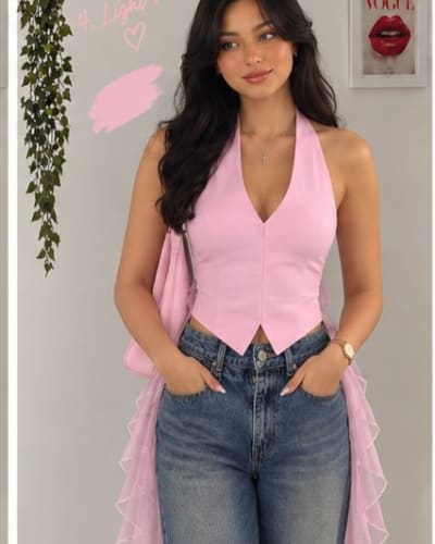V.neck halter top