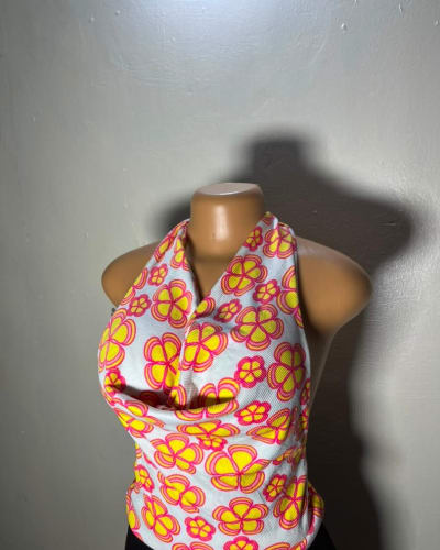 Flowerly cowl neck top 2