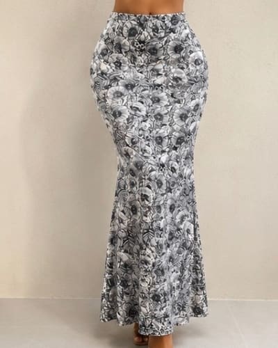 patterned maxi skirt 38