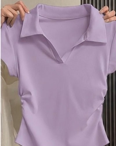 Collar neck basic top