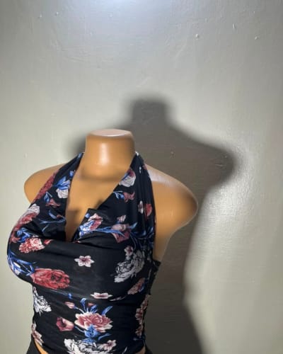 Flowerly cowl neck top 42
