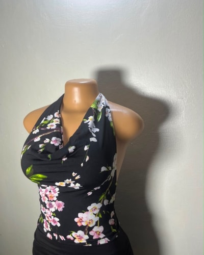 Flowery cowl neck top 12