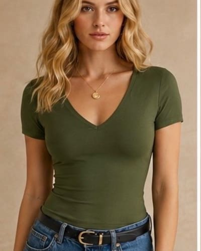 V-neck basic top