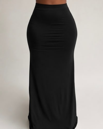 Plain A-line skirt