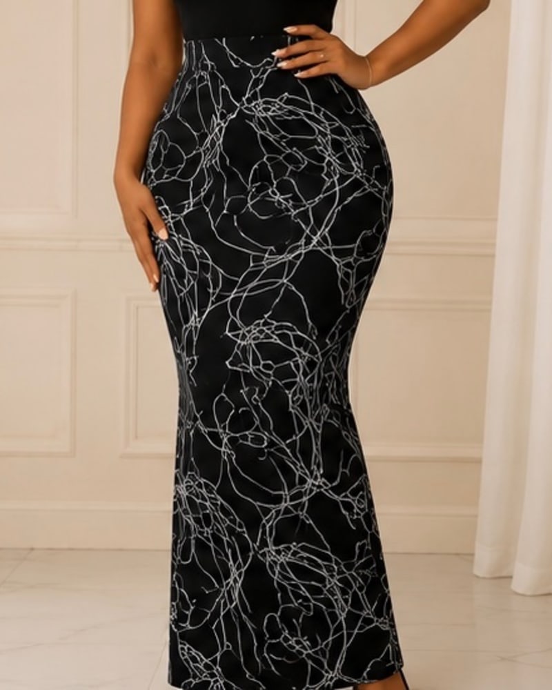 Patterned maxi skirt 32 in Patterned maxi skirt