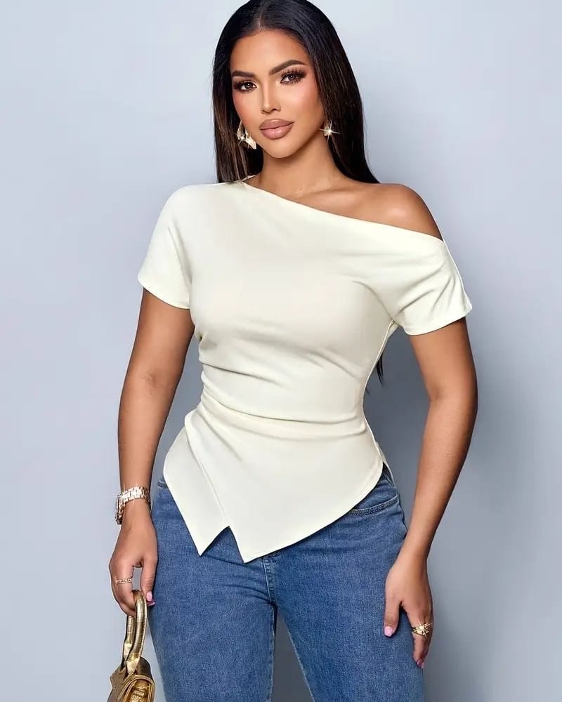 Corporate  off shoulder top in Cream