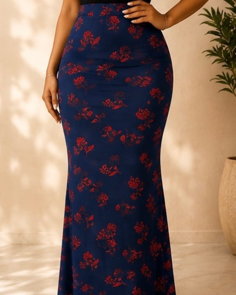 Patterned maxi skirt 20 in Pattern