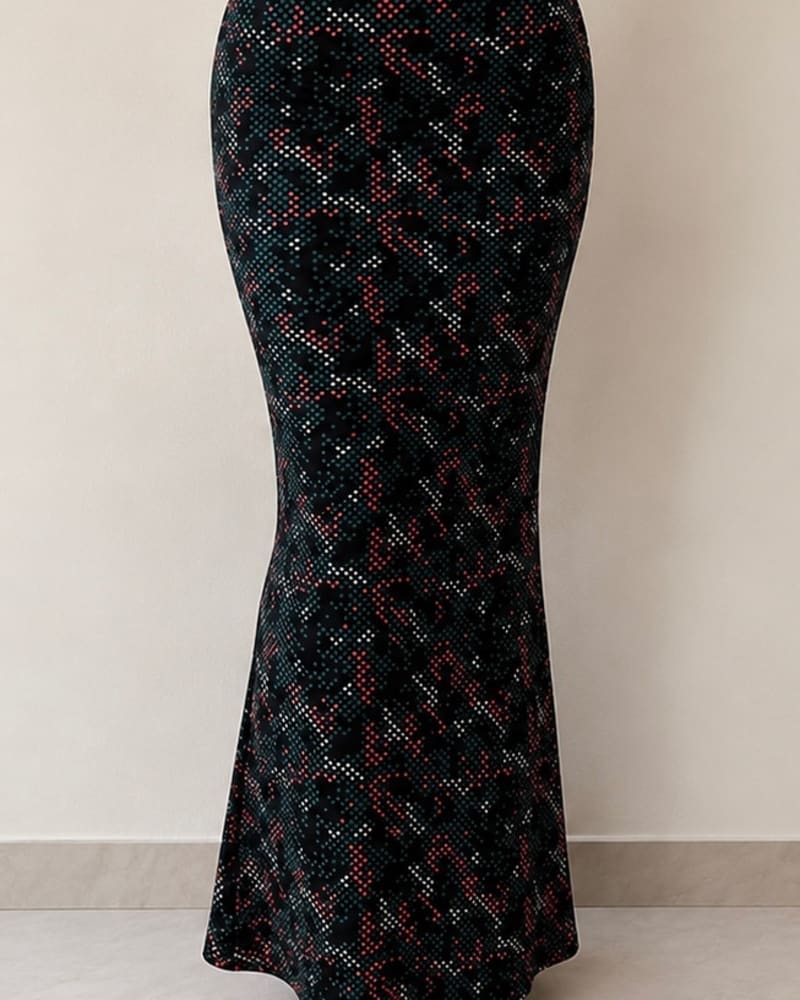 Patterned maxi skirt 35 in Pattern