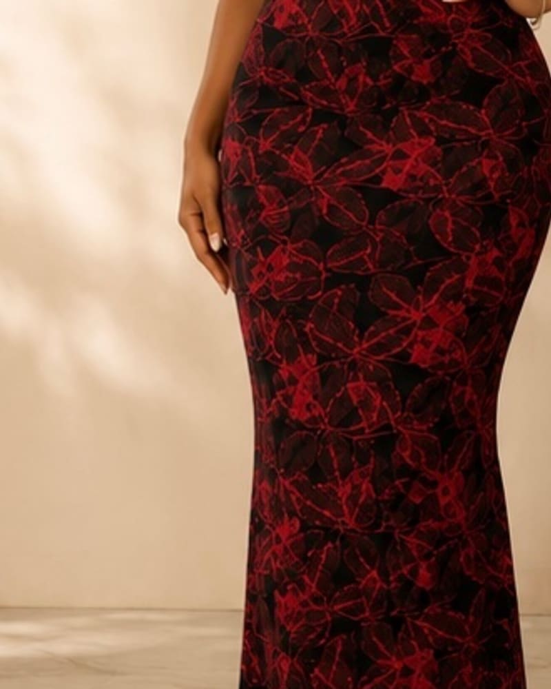 Patterned maxi skirt 33 in Pattern
