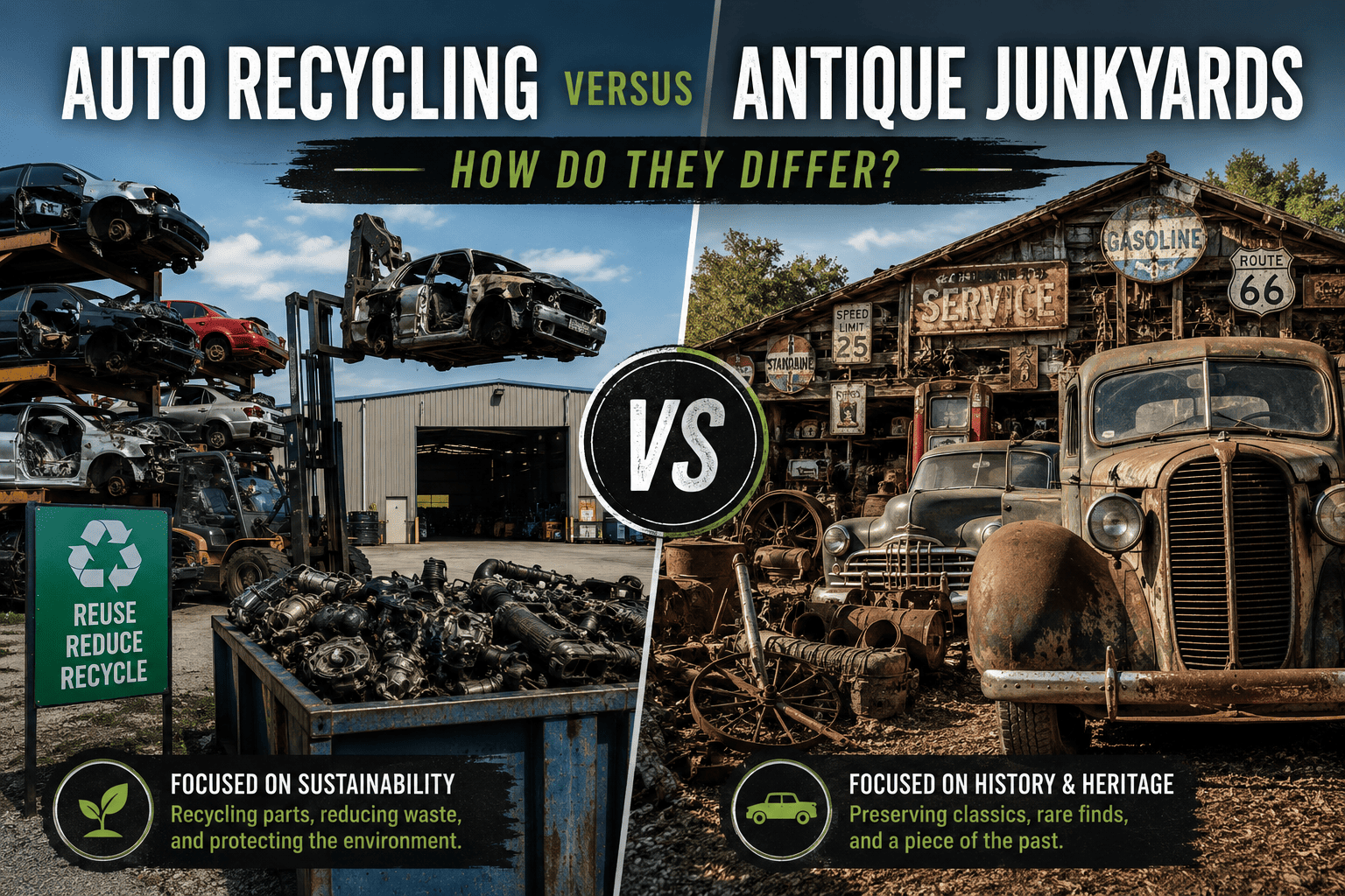 Auto Recycling versus Antique Junkyards, How Do They Differ