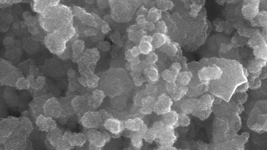 Microscopic image of nanoparticles