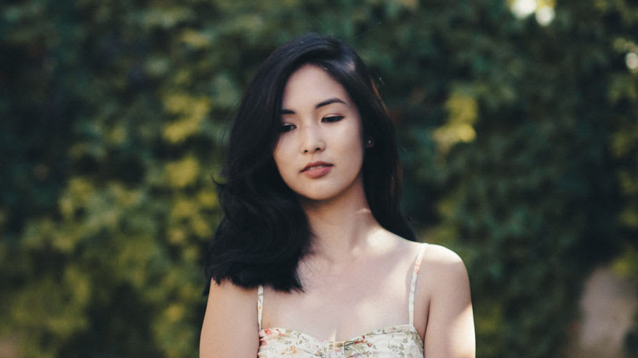 beautiful pale asian woman
