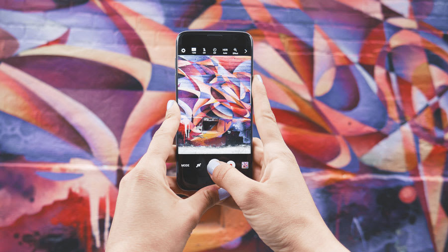 taking photo for social media preventing skin cancer