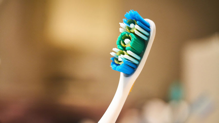 Toothbrush with bacteria