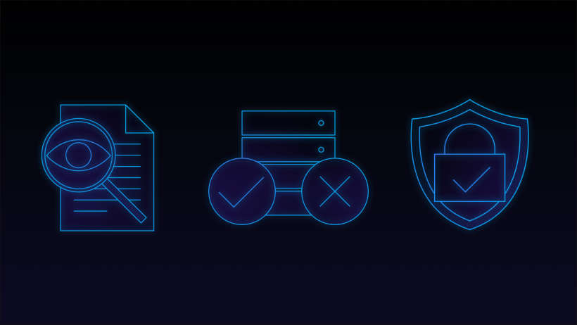 3 symbols representing the 3 principles for responsible data handling on Mercedes-Benz Data Hub