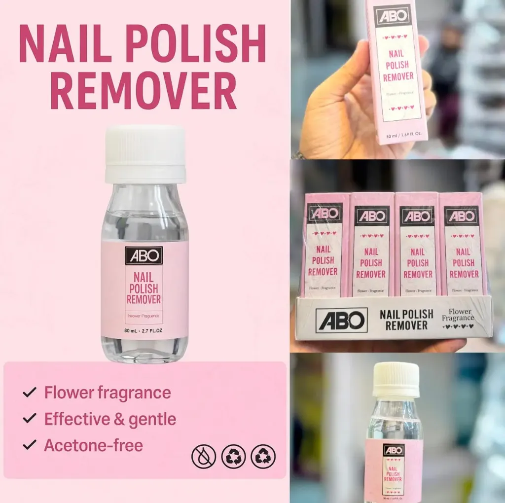 Safe & Effective Nail Polish Remover – ABO Acetone-Free Formula with Floral Scent - 80ml