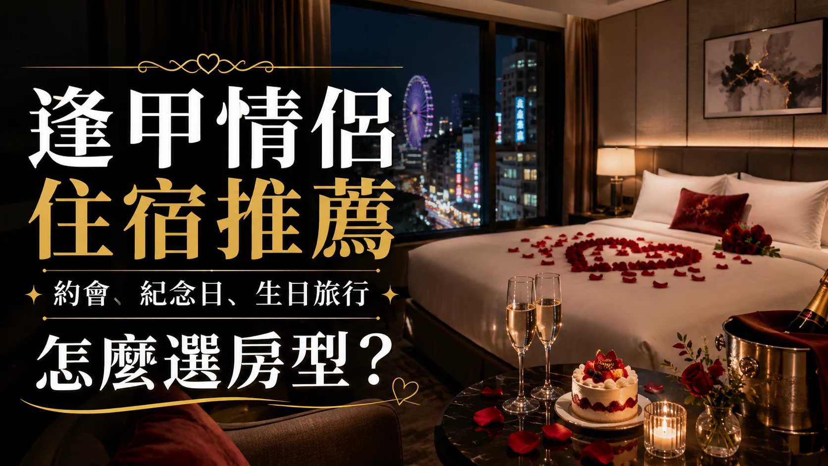 逢甲情侶住宿推薦｜約會、紀念日、生日旅行怎麼選房型？