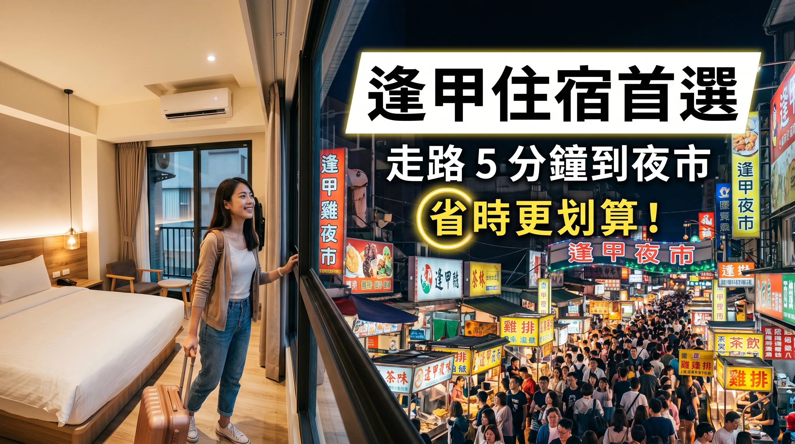 逢甲夜市住宿推薦｜走路 5 分鐘到夜市，為什麼比住遠一點更划算？