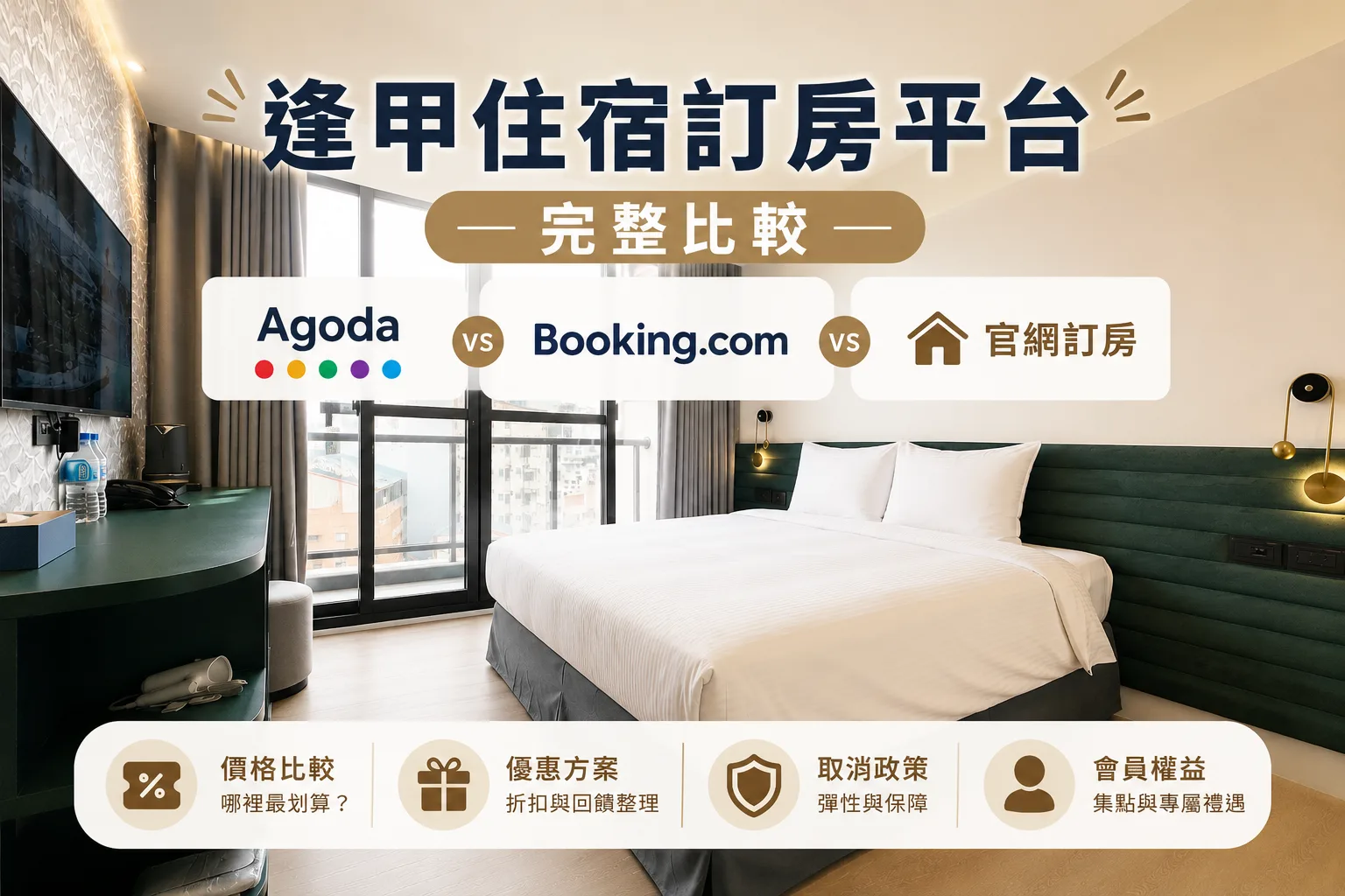 Agoda、Booking、官網訂房差在哪？逢甲住宿訂房平台完整比較