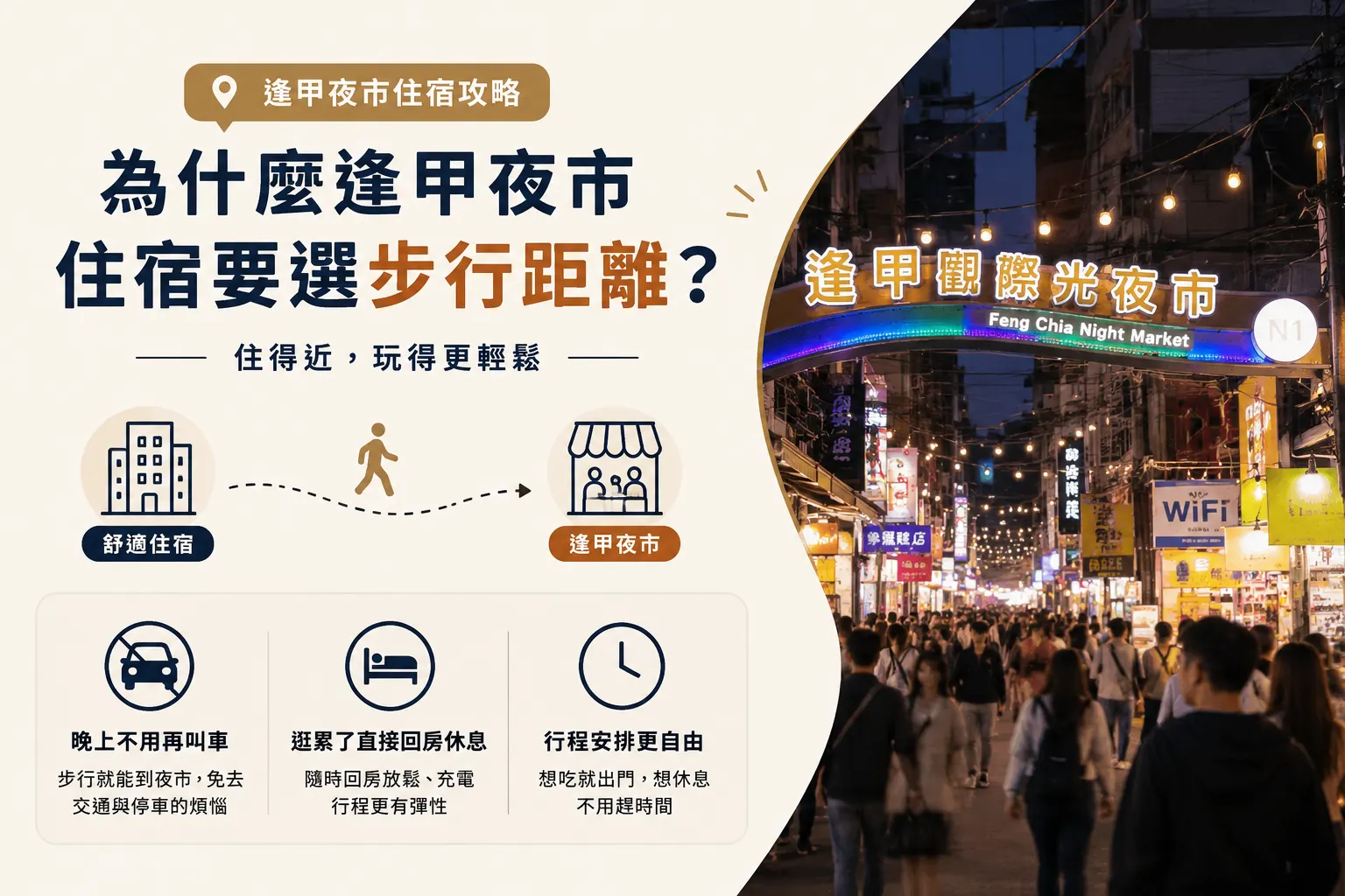 為什麼逢甲夜市住宿要選步行距離？