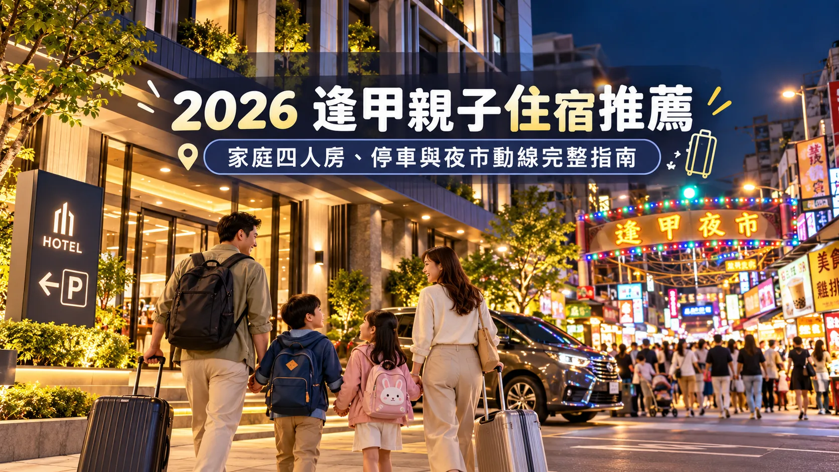2026 逢甲親子住宿推薦｜家庭四人房、停車與夜市動線完整指南