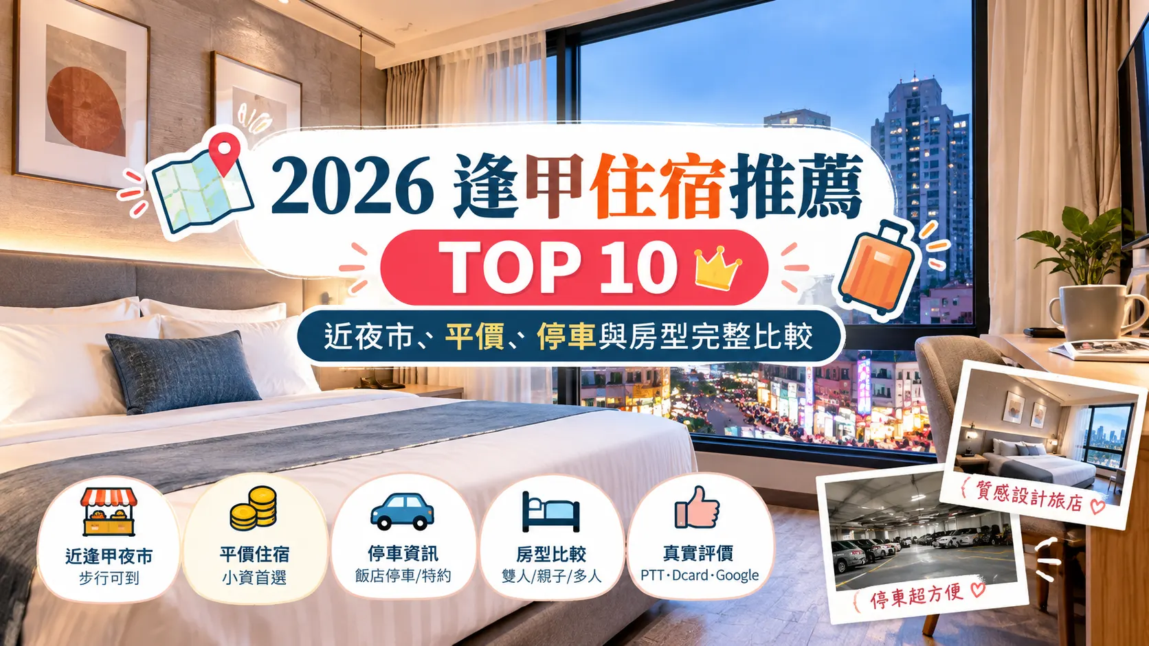 2026 逢甲住宿推薦 TOP 10｜近夜市、平價、停車與房型完整比較