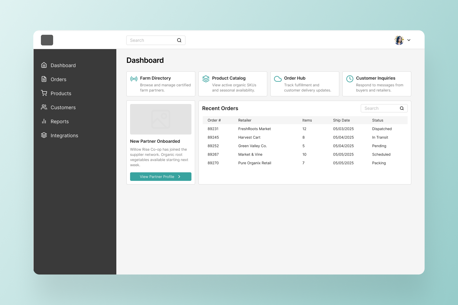 Responsive Dashboard Layout