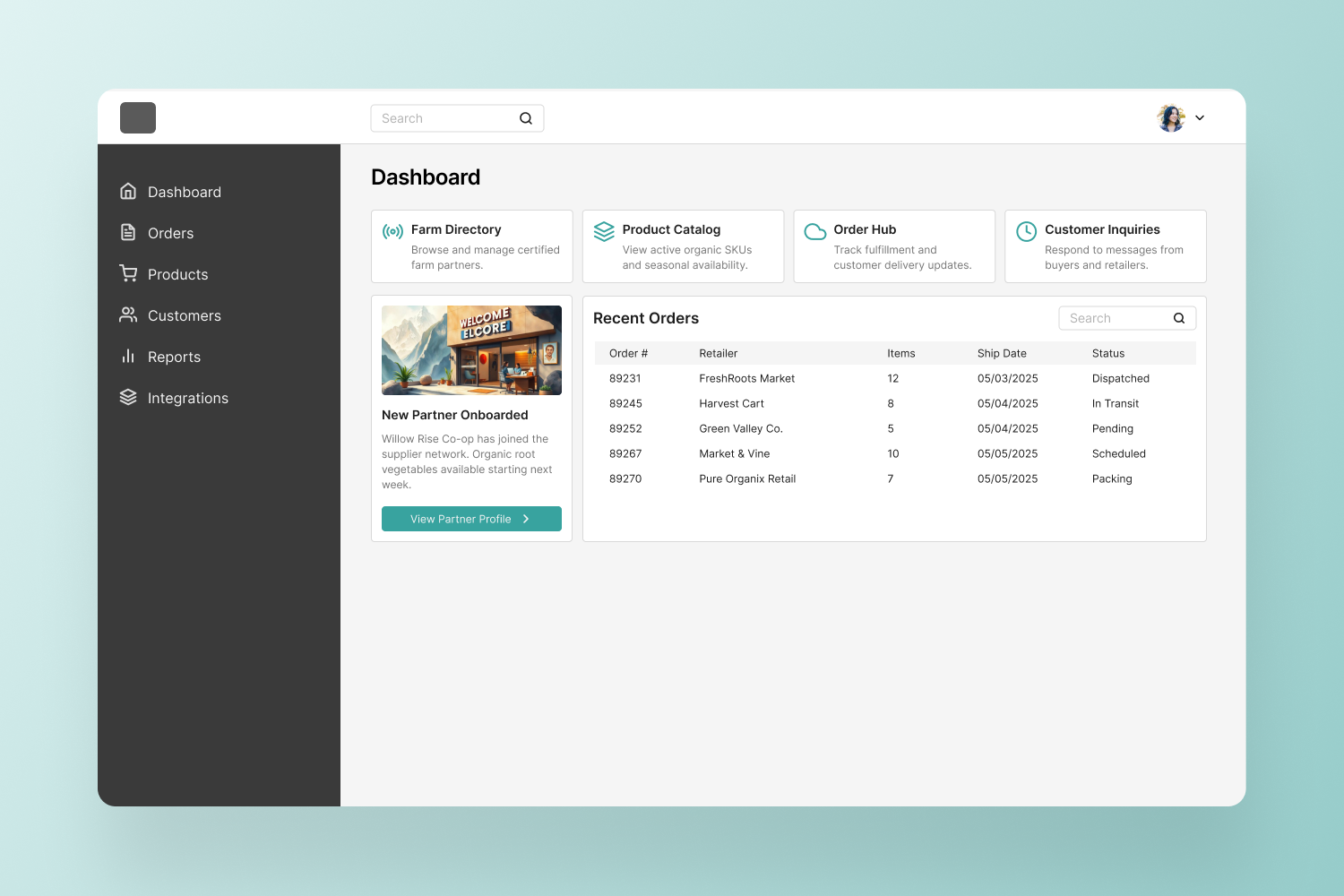 Responsive Dashboard Layout