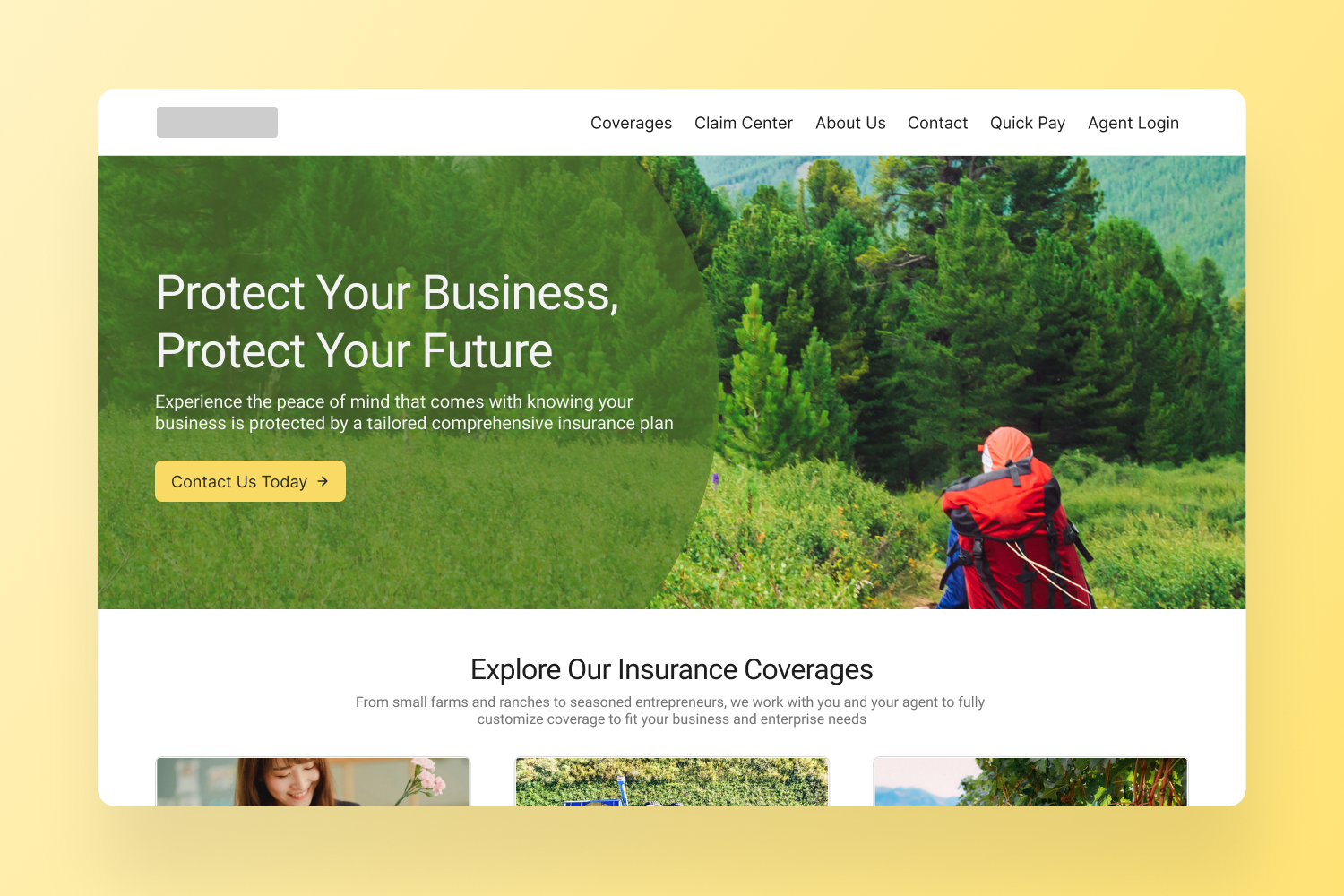 Insurance Company Website React Build