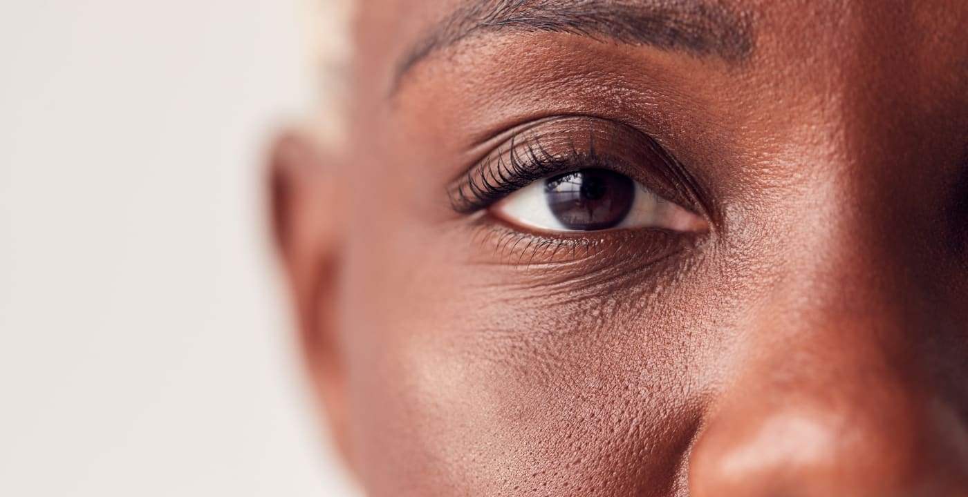 close up of a womans eye