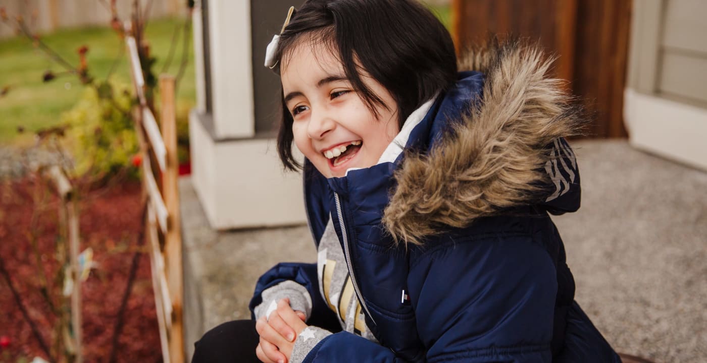 Girl smiling at the camera