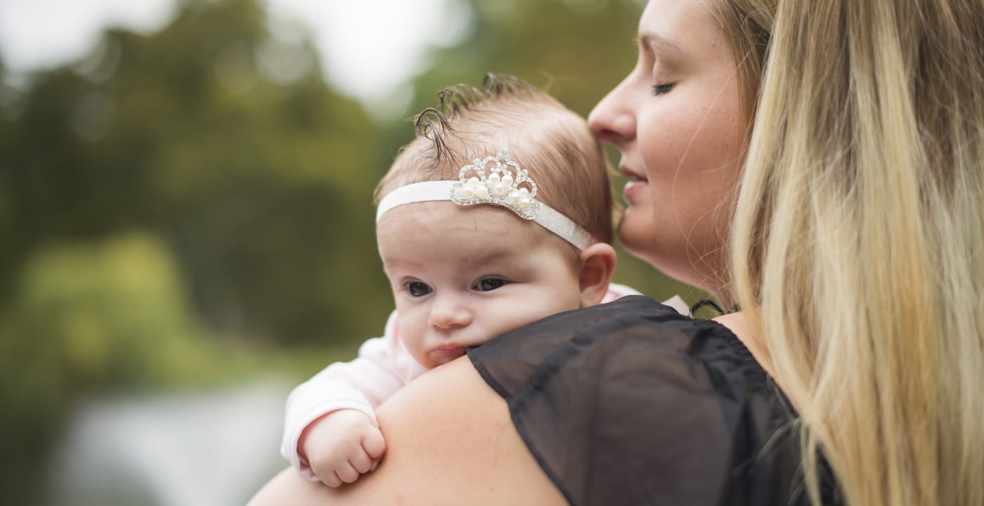 Woman holding baby