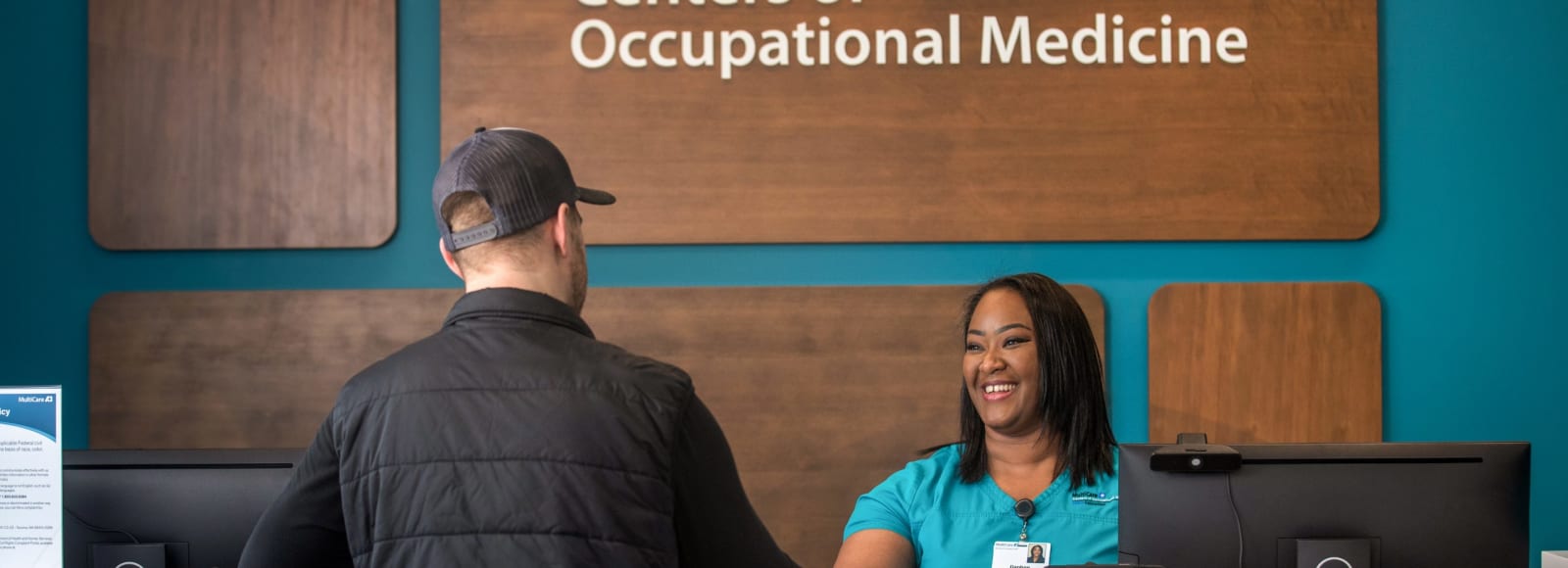 MultiCare Centers of Occupational Medicine front desk.